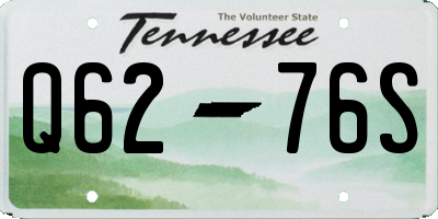 TN license plate Q6276S