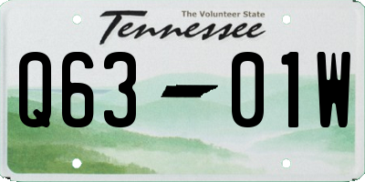 TN license plate Q6301W