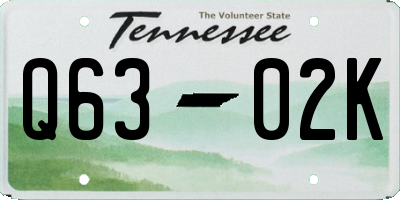 TN license plate Q6302K