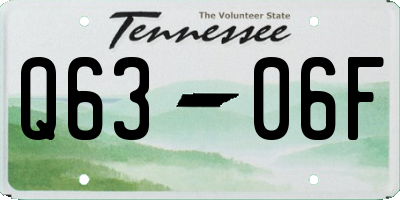 TN license plate Q6306F