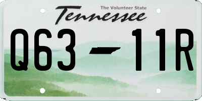 TN license plate Q6311R