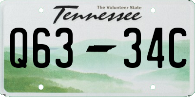 TN license plate Q6334C