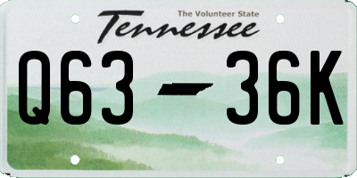 TN license plate Q6336K