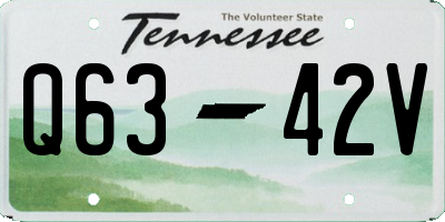 TN license plate Q6342V