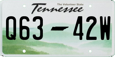TN license plate Q6342W