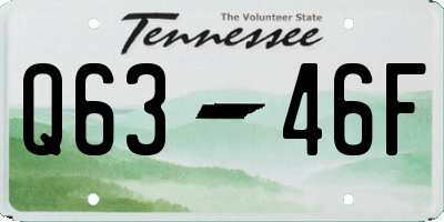 TN license plate Q6346F