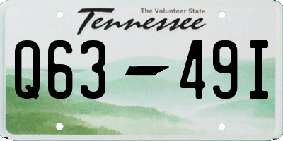 TN license plate Q6349I