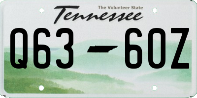 TN license plate Q6360Z