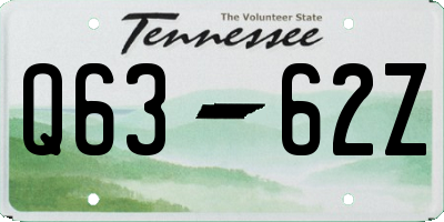 TN license plate Q6362Z