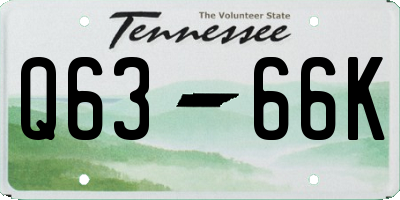 TN license plate Q6366K