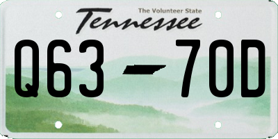 TN license plate Q6370D