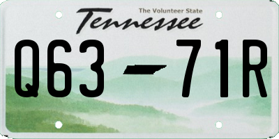 TN license plate Q6371R