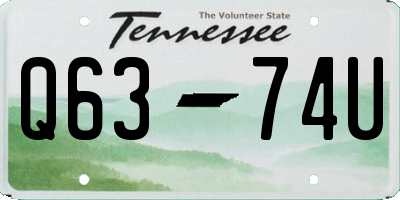 TN license plate Q6374U