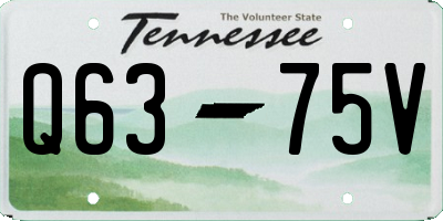 TN license plate Q6375V