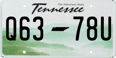 TN license plate Q6378U