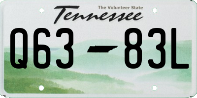 TN license plate Q6383L