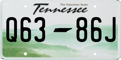 TN license plate Q6386J