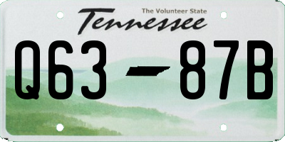 TN license plate Q6387B