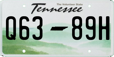 TN license plate Q6389H