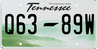 TN license plate Q6389W