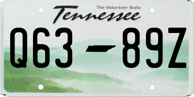 TN license plate Q6389Z