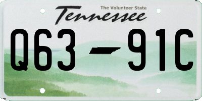 TN license plate Q6391C