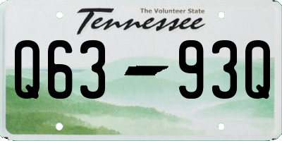 TN license plate Q6393Q