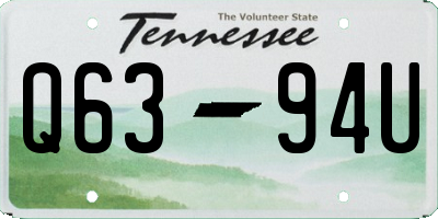 TN license plate Q6394U