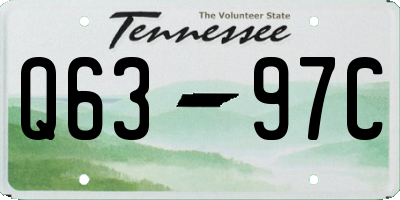 TN license plate Q6397C