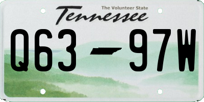 TN license plate Q6397W