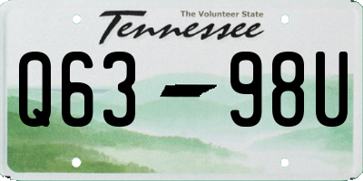 TN license plate Q6398U