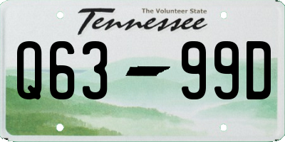 TN license plate Q6399D