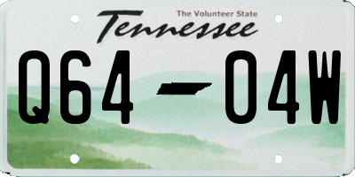 TN license plate Q6404W