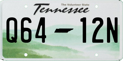TN license plate Q6412N