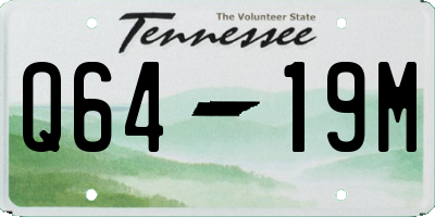 TN license plate Q6419M
