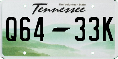 TN license plate Q6433K