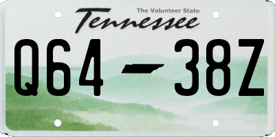 TN license plate Q6438Z