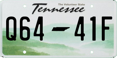 TN license plate Q6441F