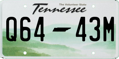 TN license plate Q6443M