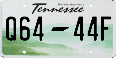 TN license plate Q6444F