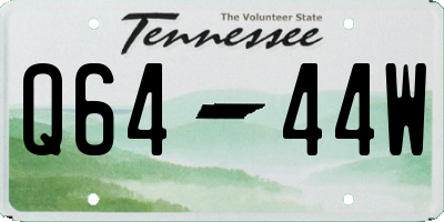 TN license plate Q6444W