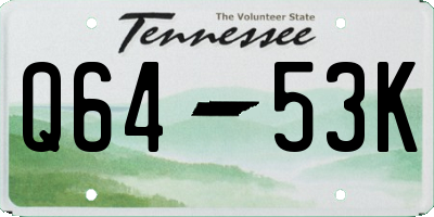 TN license plate Q6453K