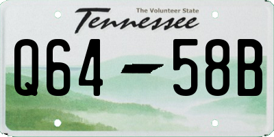 TN license plate Q6458B