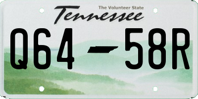 TN license plate Q6458R