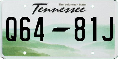 TN license plate Q6481J