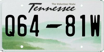 TN license plate Q6481W