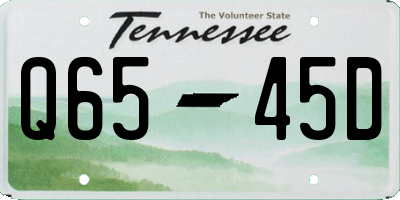 TN license plate Q6545D