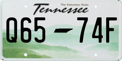 TN license plate Q6574F