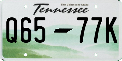 TN license plate Q6577K