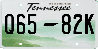 TN license plate Q6582K